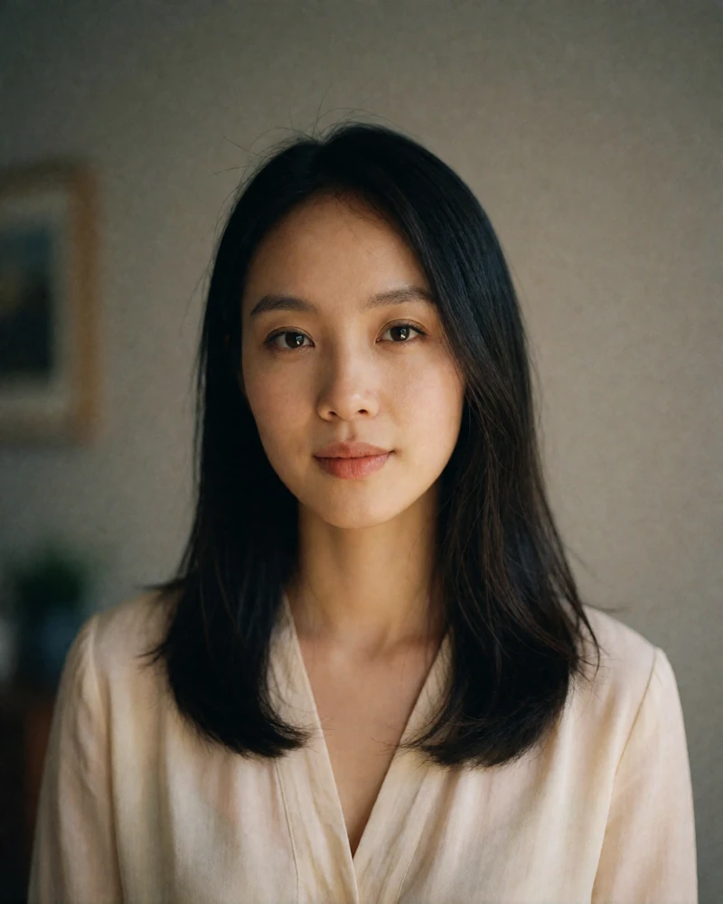 Vietnamese woman in her mid twenties in a pale blouse photographed in soft natural light - Vietnamese dating profile example